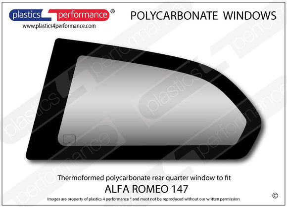 ポリカーボネート 左リアクォーターウインドウ｜Alfa Romeo 147 GTA