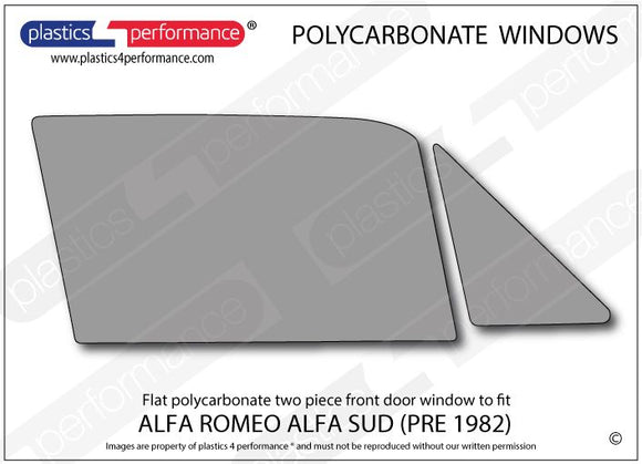 ポリカーボネート 右フロントドアウインドウ｜Alfa Romeo Alfa Sud