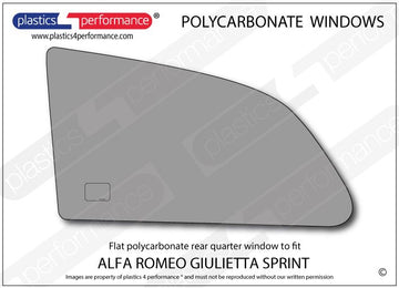 ポリカーボネート 左リアクォーターウインドウ｜Alfa Romeo Giulietta Sprint
