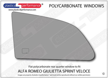 ポリカーボネート 左リアクォーターウインドウ｜Alfa Romeo Giulietta Sprint Veloce