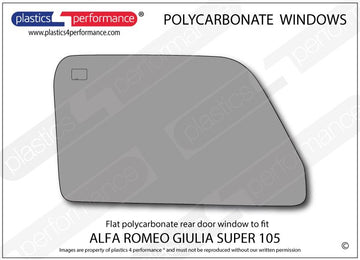 ポリカーボネート 左リアドアウインドウ｜Alfa Romeo 105 Giulia Super