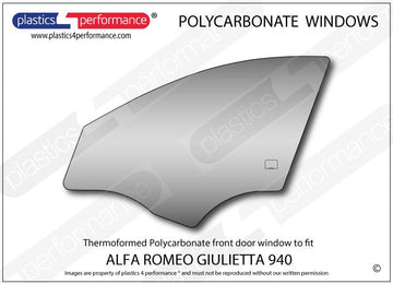 ポリカーボネート 左フロントドアウインドウ｜Alfa Romeo Giulietta 940