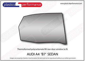 ポリカーボネート 右リアドアウインドウ｜Audi A4 / S4 / RS4 B7 - Sedan
