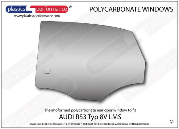 ポリカーボネート 左リアドアウインドウ｜Audi RS3 Typ 8V LMS