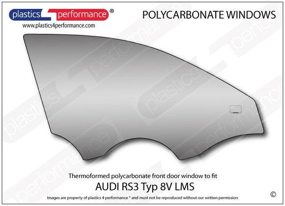 ポリカーボネート 右フロントドアウインドウ｜Audi RS3 Typ 8V LMS