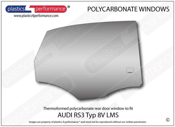 ポリカーボネート 右リアドアウインドウ｜Audi RS3 Typ 8V LMS