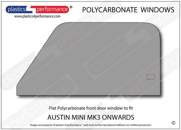 ポリカーボネート 左フロントドアウインドウ｜Mini MK3 onwards 1
