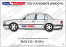 ポリカーボネート 左リアドアウインドウ｜BMW E30 3 Series - Sedan（1982〜1994年）