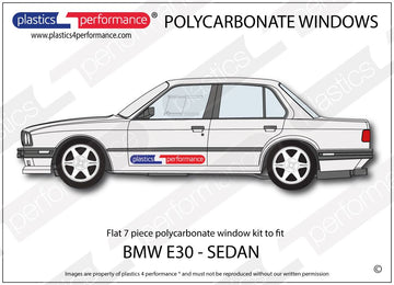 ポリカーボネート 左フロントドアウインドウ｜BMW E30 3 Series - Sedan（1982〜1994年）