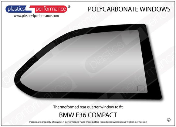 ポリカーボネート 右リアクォーターウインドウ｜BMW E36 3 Series - Compact（1993〜2004年）