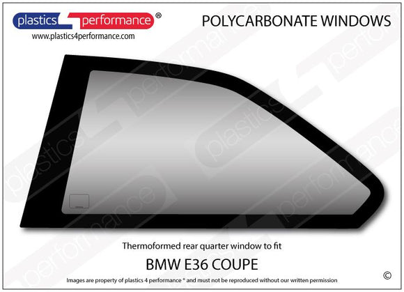 ポリカーボネート 左リアクォーターウインドウ｜BMW E36 3 Series - Coupe（1990〜2000年）