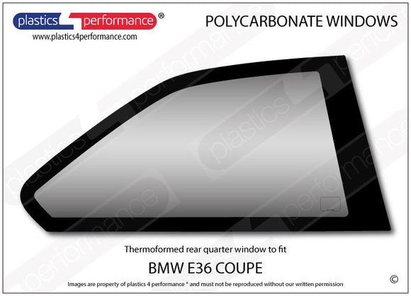 ポリカーボネート 右リアクォーターウインドウ｜BMW E36 3 Series - Coupe（1990〜2000年）