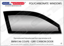 ポリカーボネート 右フロントドアウインドウ｜BMW E46 3 Series - Coupe（1998〜2005年）