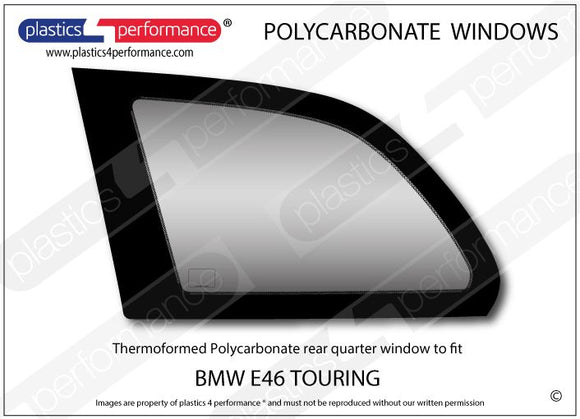 ポリカーボネート 左リアクォーターウインドウ｜BMW E46 3シリーズ ツーリング（1998〜2005年）