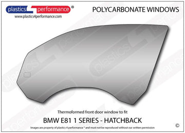 ポリカーボネート 左フロントドアウインドウ｜BMW E81 1 SERIES - 3dr Hatchback（2007〜2012年）