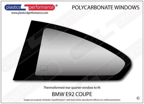 ポリカーボネート 左リアクォーターウインドウ｜BMW E92 3 Series/ M3 - Coupe（2006〜2013年）