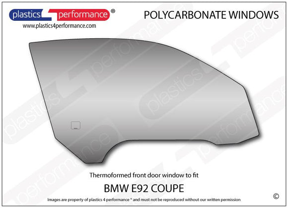 ポリカーボネート 右フロントドアウインドウ｜BMW E92 3 Series/ M3 - Coupe（2006〜2013年）