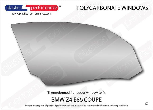 ポリカーボネート 右フロントドアウインドウ｜BMW Z4 E86 - Coupe（2006〜2008年）