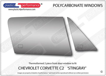 Corvette C2 Stingray（1963〜1967年） ポリカーボネート 右フロントドアウインドウ｜Chevrolet Corvette C2 Stingray（1963〜1967年） 写真1
