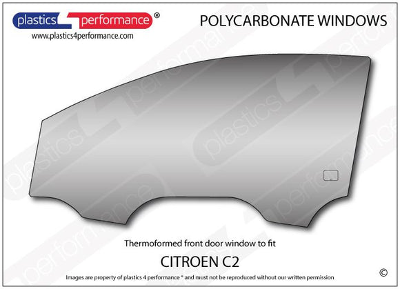 ポリカーボネート 左フロントドアウインドウ｜Citroën C2