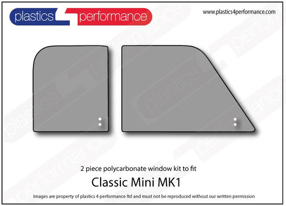 ポリカーボネート 右フロントドアウインドウ｜Mini MK1 1