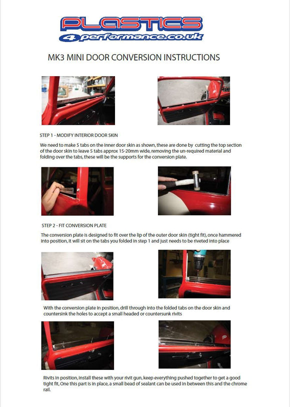 ポリカーボネート 右フロントドアウインドウ 2ピース（MK3→MK2仕様）｜Mini MK3 onwards 2
