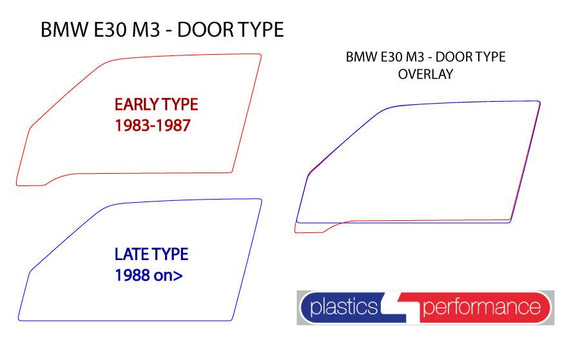 ポリカーボネート 左フロントドアウインドウ｜BMW E30 M3 3 Series - Coupe（1986〜1991年）