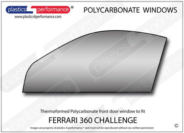 ポリカーボネート 左フロントドアウインドウ｜Ferrari 360 Challenge