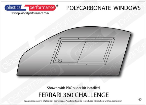 ポリカーボネート 左フロントドアウインドウ｜Ferrari 360 Challenge
