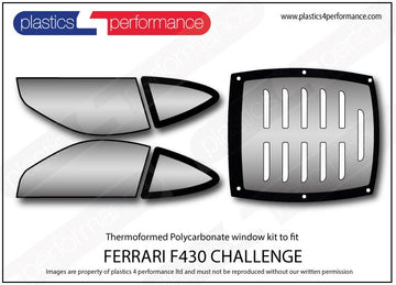 ポリカーボネート ウインドウキット｜Ferrari F430 Challenge