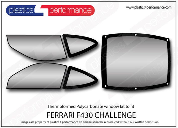 ポリカーボネート ウインドウキット｜Ferrari F430 Challenge