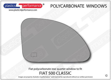 ポリカーボネート 左リアクォーターウインドウ｜Fiat 500 Classic