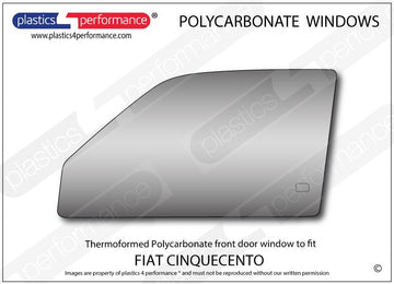ポリカーボネート 左フロントドアウインドウ｜Fiat Cinquecento