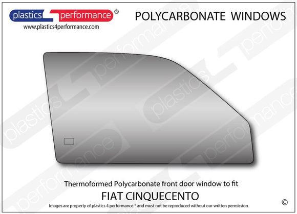 ポリカーボネート 右フロントドアウインドウ｜Fiat Cinquecento