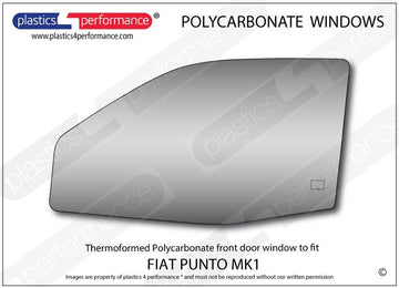 ポリカーボネート 左フロントドアウインドウ｜Fiat Punto MK1