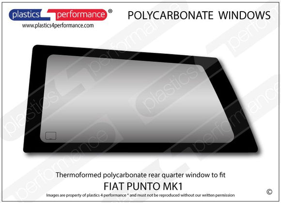 ポリカーボネート 左リアクォーターウインドウ｜Fiat Punto MK1