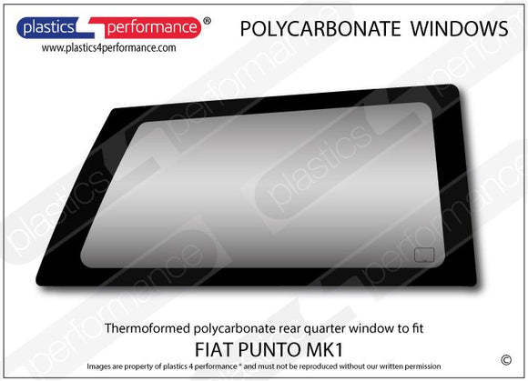 ポリカーボネート 右リアクォーターウインドウ｜Fiat Punto MK1