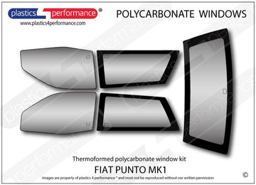 ポリカーボネート ウインドウキット｜Fiat Punto MK1