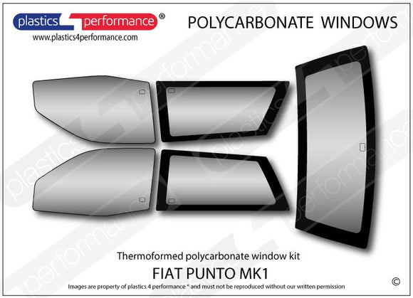 ポリカーボネート ウインドウキット｜Fiat Punto MK1