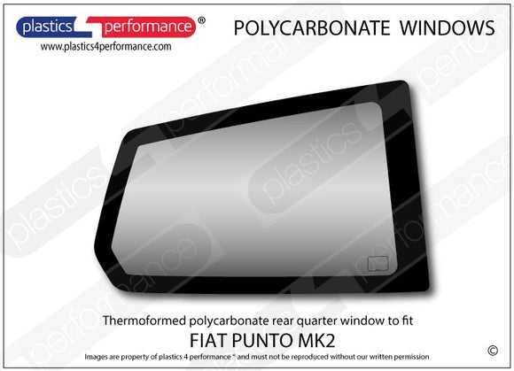 ポリカーボネート 右リアクォーターウインドウ｜Fiat Punto MK2