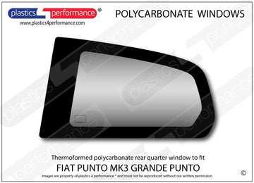 ポリカーボネート 左リアクォーターウインドウ｜Fiat Punto MK3 Grande Punto
