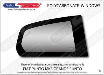 ポリカーボネート 右リアクォーターウインドウ｜Fiat Punto MK3 Grande Punto