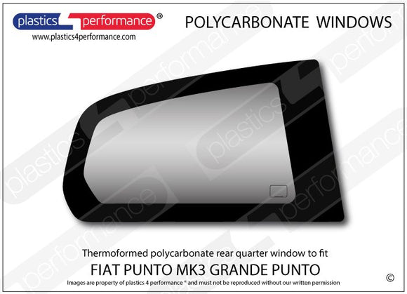 ポリカーボネート 右リアクォーターウインドウ｜Fiat Punto MK3 Grande Punto