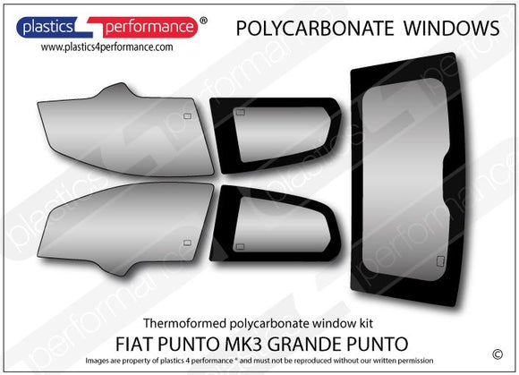 ポリカーボネート ウインドウキット｜Fiat Punto MK3 Grande Punto