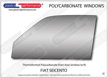 ポリカーボネート 左フロントドアウインドウ｜Fiat Seicento