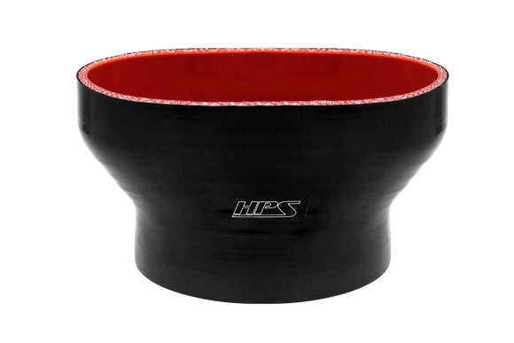 HPS シリコン オーバル→ラウンド(楕円→円形)リデューサーカプラーホース Mustang GT / GT500 スロットルボディ用 高耐熱