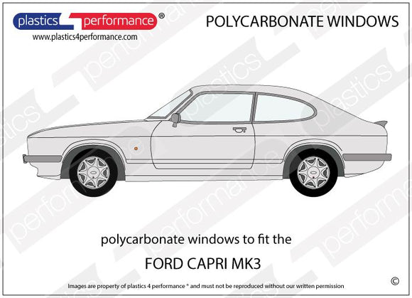 ポリカーボネート 右リアクォーターウインドウ｜Ford Capri MK3（1978〜1986年） 1