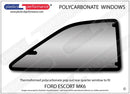ポリカーボネート 右リアクォーターウインドウ｜Ford Escort MK6（1995〜2002年） 2