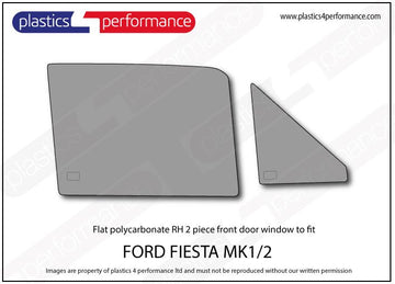 ポリカーボネート 右フロントドアウインドウ｜Ford Fiesta MK2（1983〜1989年） 1