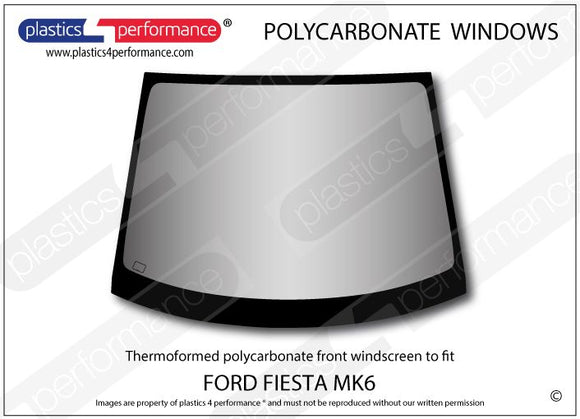 ポリカーボネート フロントウインドスクリーン｜Ford Fiesta Mk6 - 3dr Hatchback（2002〜2008年） 1